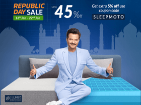 The Sleep Company Republic Day Sale: Get Up to 45% OFF + Extra 5% OFF + Up to Rs.1,500 Instant Discount on Sitewide